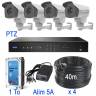 Kit vidéosurveillance 4 caméras PTZ HD-TVI de 2 mégapixels zoom x 4